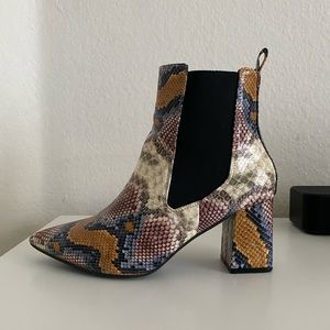 Ankle Boots - Snake Skin Print
